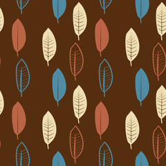 A seamless illustrated leaf background pattern