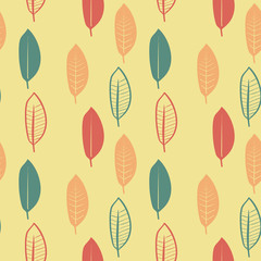 A seamless illustrated leaf background pattern