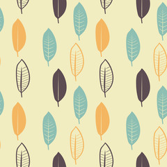 A seamless illustrated leaf background pattern