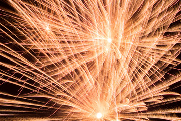 Close up beautiful fireworks in the evening sky , Sparkler close up, Holiday concept