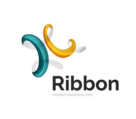 Modern vector ribbon logo