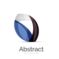 Circle logo. Transparent overlapping swirl shapes. Modern clean business icon