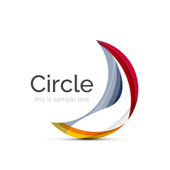 Circle logo. Transparent overlapping swirl shapes. Modern clean business icon