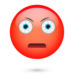 Angry emoticon. Isolated vector illustration on white background