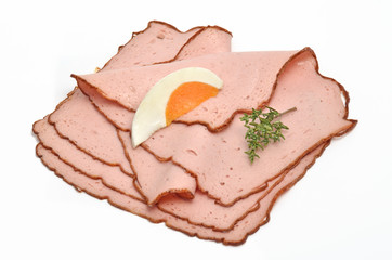 Leberkäse in feinen Scheiben