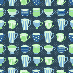 blue cups pattern