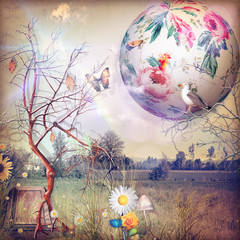 Dream's countryside with magic mushroom © Rosario Rizzo