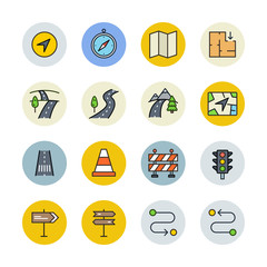 Fototapeta premium Maps and travel icons