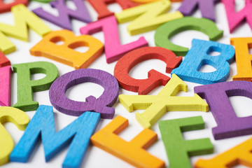 Fototapeta premium Surface covered with colorful letters