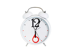 Analog desktop clock isolated on white background