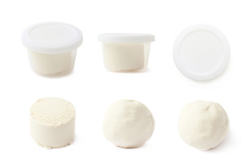 Piece of a modelling clay isolated