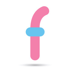 f font vector with blue and pink color on White background, Futu