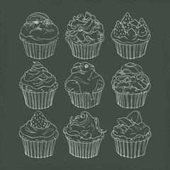 カップケーキ・黒板