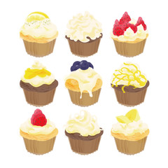 カップケーキ・水彩