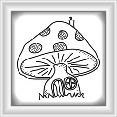 Simple doodle of a mushroom