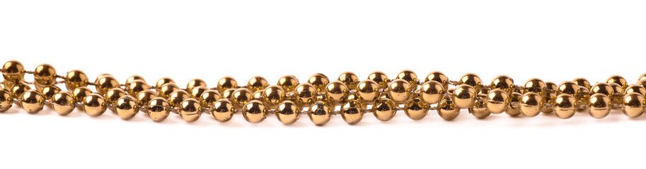 Line of beads garland thread isolated