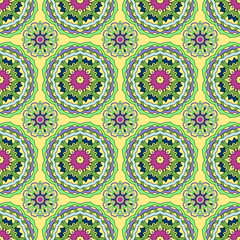 Seamless pattern from abstract elements in ethnic style