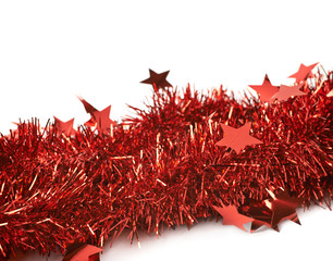 Naklejka premium Tinsel garland background composition
