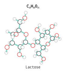 C12H22O11 Lactose molecule