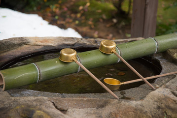 japanese  ladle in shrine