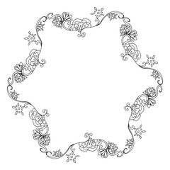 Decorative Coloring floral frame
