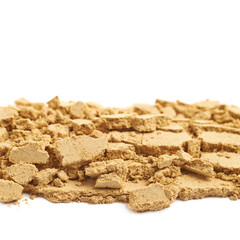 Line of ginger powder isolated