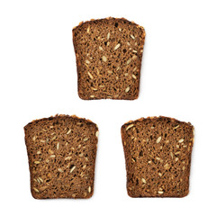 Black bread slice isolated