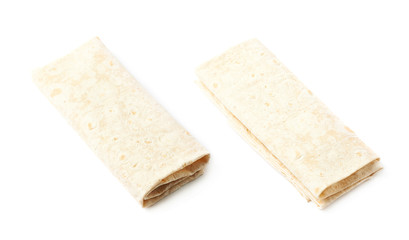Thin armenian lavash bread isolated