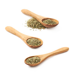 Wooden spoon of rosmarinus