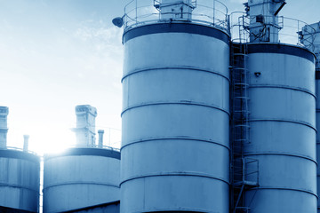 Two cement silos