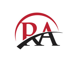 RA red letter logo swoosh - obrazy, fototapety, plakaty
