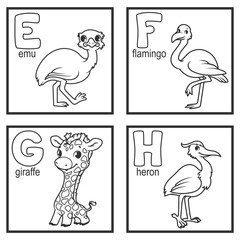 An alphabet with cute animals