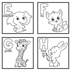 An alphabet with cute animals