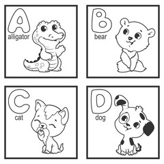 An alphabet with cute animals