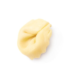 Single ravioli dumpling isolated