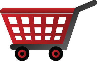 illustration of isolated empty shopping cart on white background