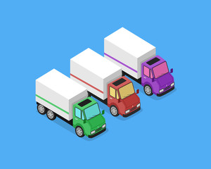 Isometric Delivery Van Car Icon