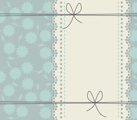 Stylish cover with lace frame and stylish flowers