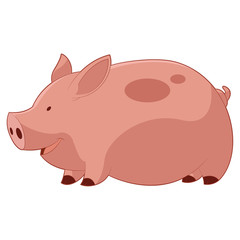 Cartoon Happy  Pig