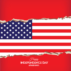 Independence day background and badge logo with US flag