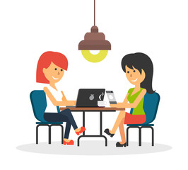 Woman Work with Laptop and Smartphone