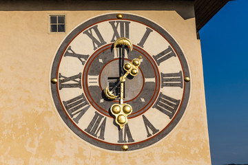 Detail Of Clock Face Of Clock Tower- Graz, Austria