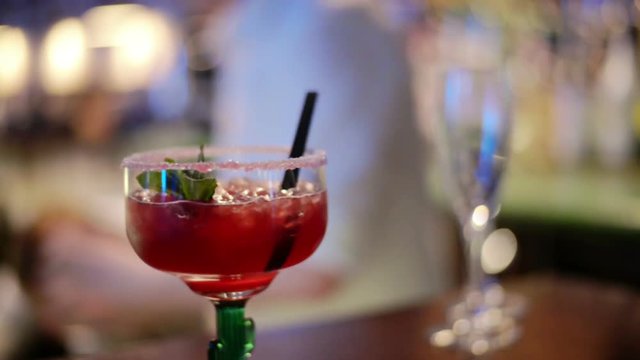 berry cooler cocktail red cocktail on the bar