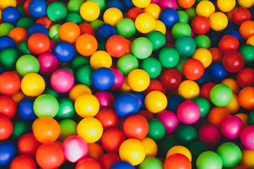 Fototapeta na wymiar Colorful plastic balls playground indoors
