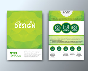 Template flyer with polygonal background