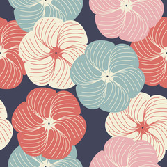 Seamless  pattern with tender flowers
