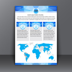 Template flyer with polygonal background