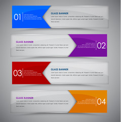 Glass banner with arrow colors