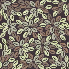 Endless pattern with stylish leaves
