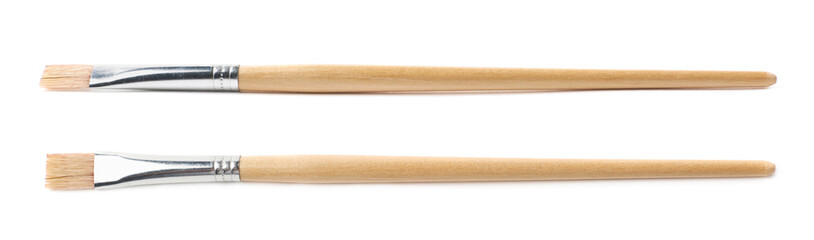 Wooden painting brush isolated